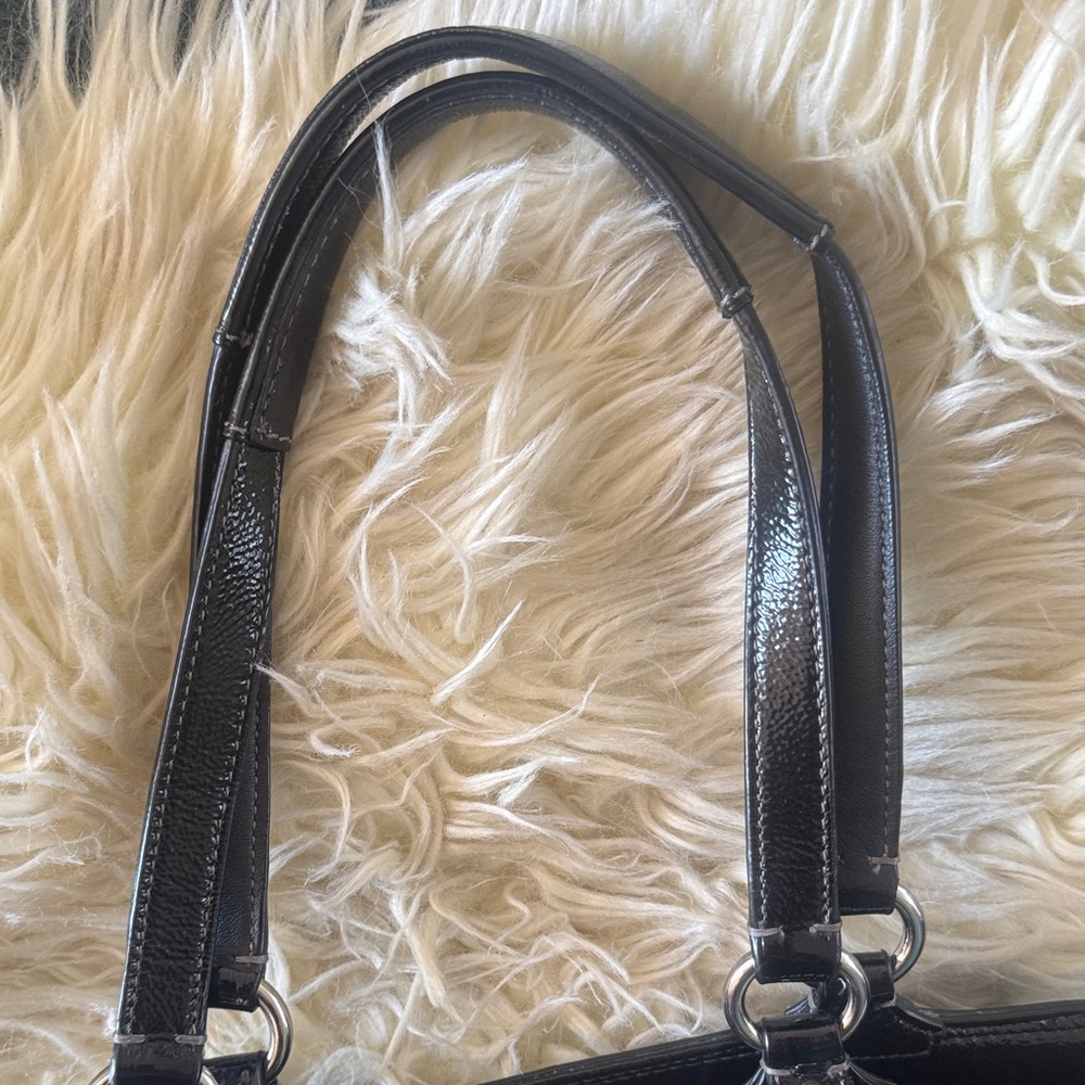 Coach Embossed Black Leather Tote - Picture 5 of 13